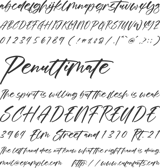 Handmade Blissugar font preview