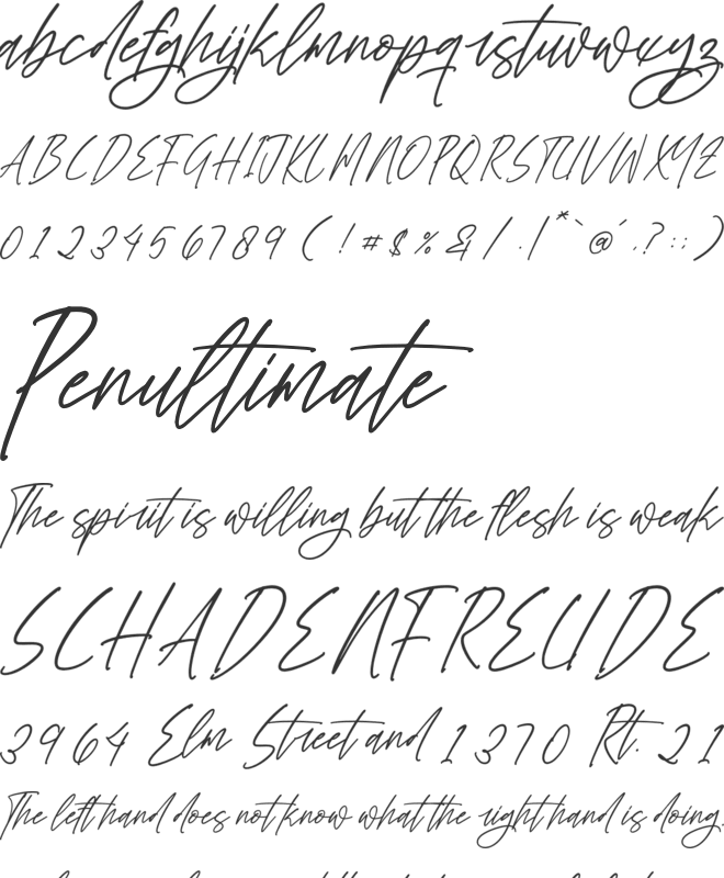 Living Spaces font preview