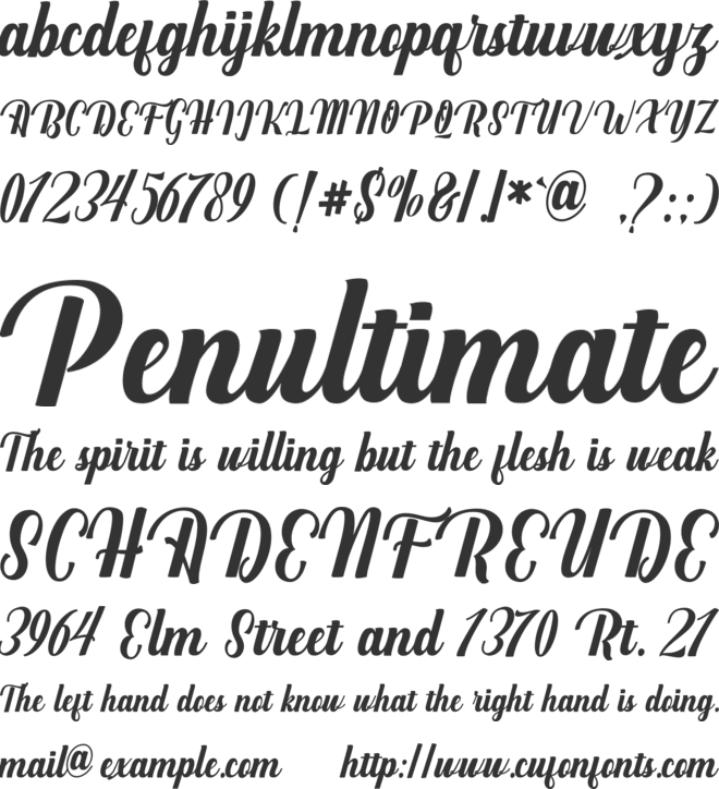 Mighttel font preview