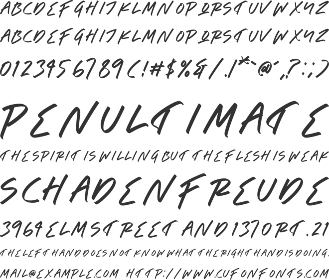Hydrate Through font preview