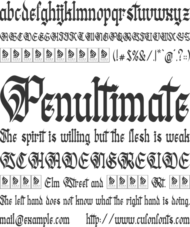 Wielgard font preview