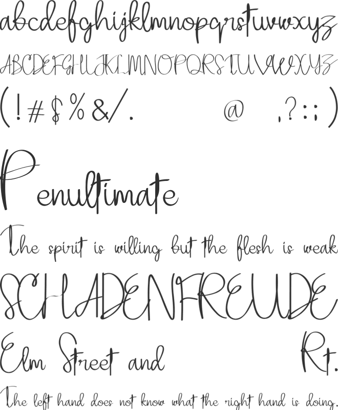 Adellina font preview