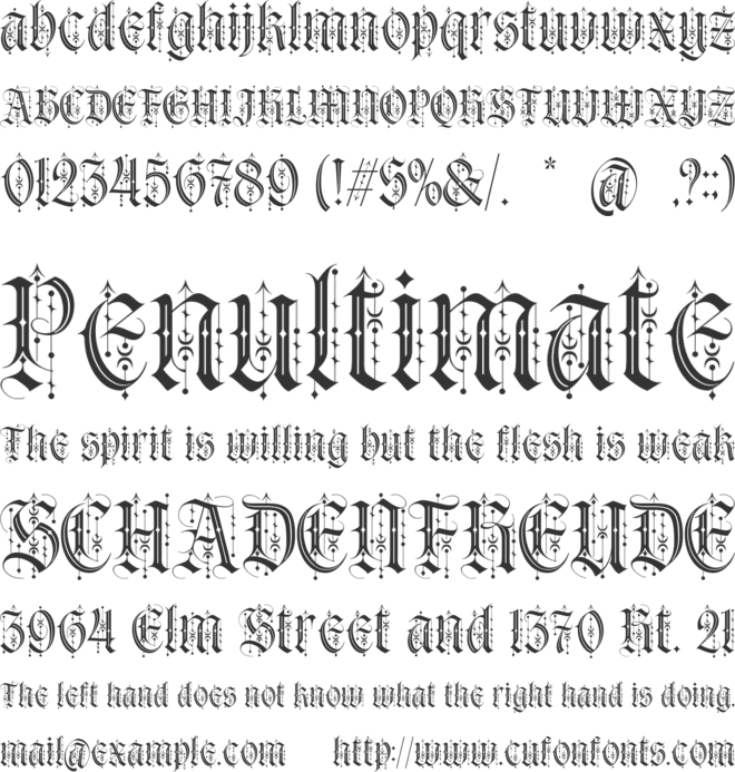 Dread Gothic font preview