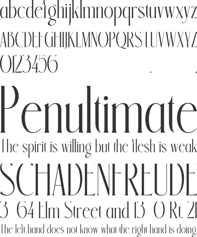 Rosean Monarch font preview