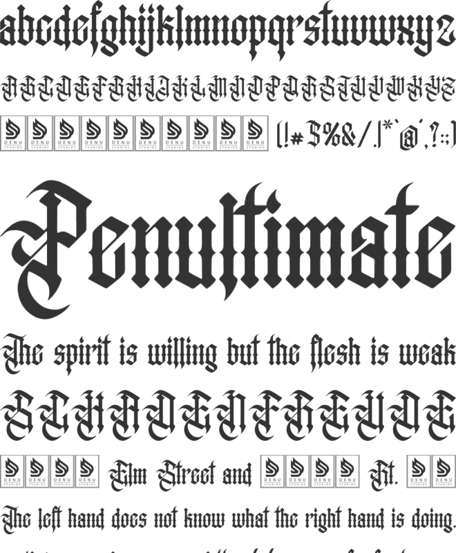 Dark Regent font preview