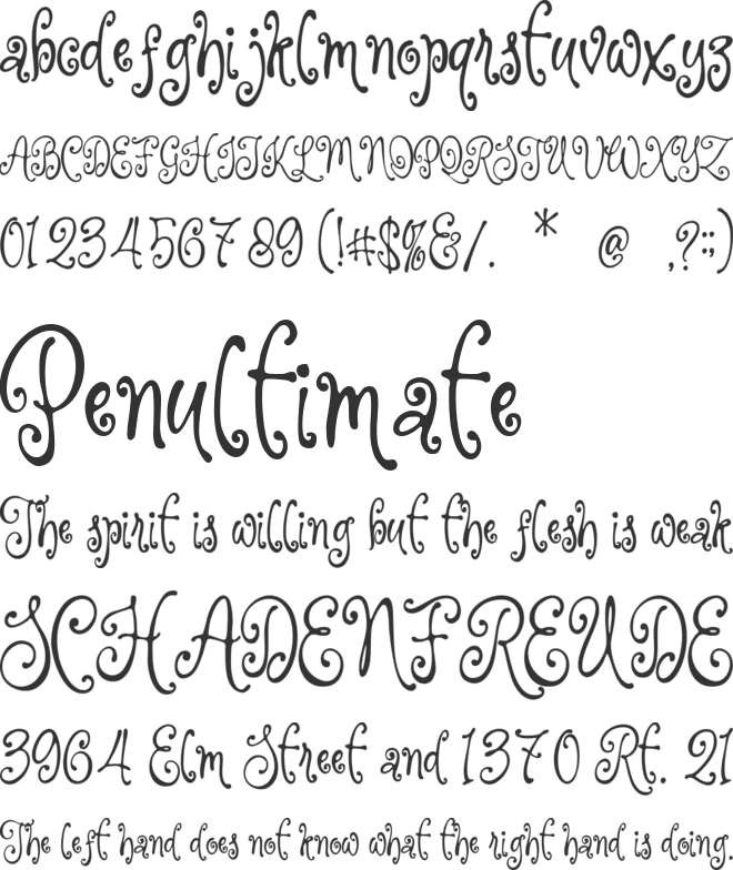 Peachy Naughty font preview