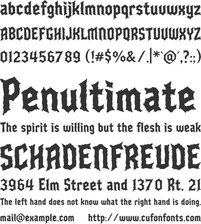 Bloodclaw Personal Use Only font preview