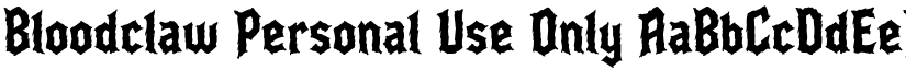 Bloodclaw Personal Use Only font download