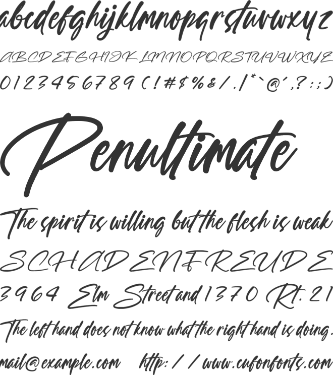 Through Out font preview