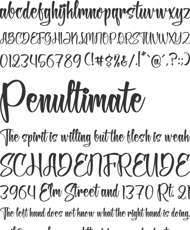 Cutes Bright font preview