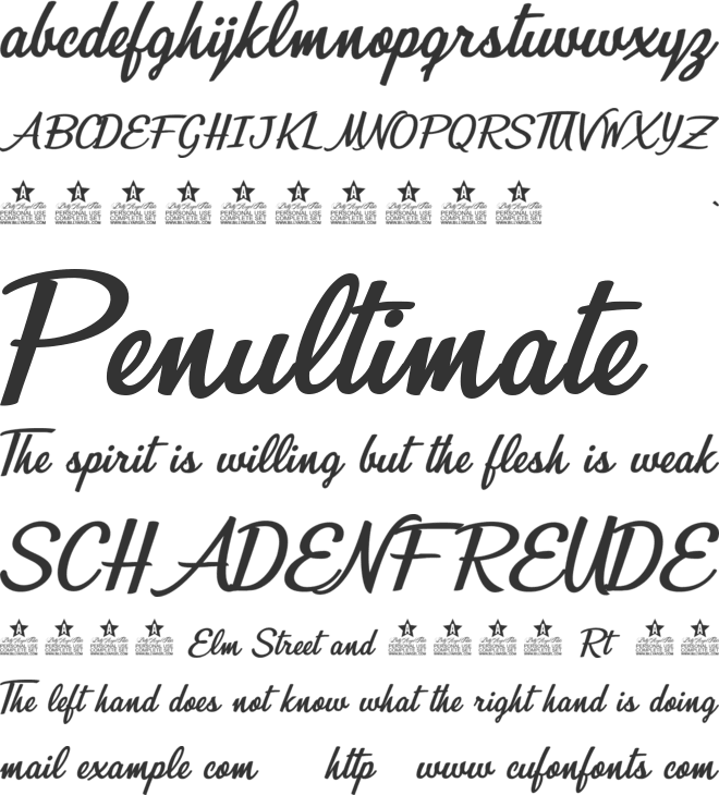 Mirella Personal Use font preview