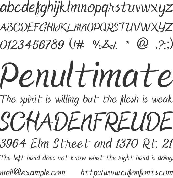 Oregon Point Calligraphy Cursive Cute font preview