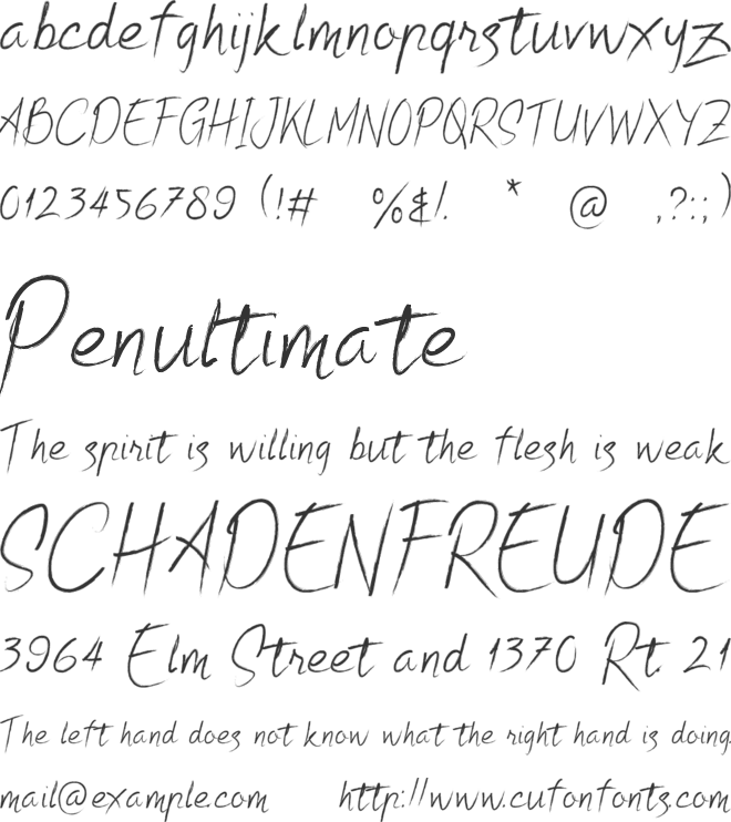 Monzana Cursive Brush Script font preview