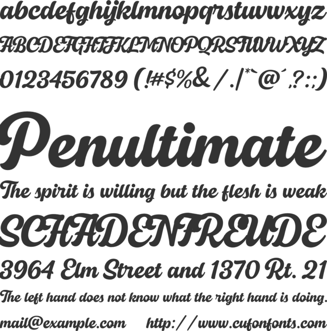Rallies font preview