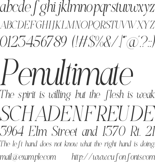 Higedra Romeni font preview
