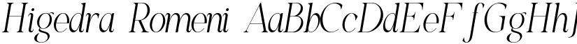 Higedra Romeni font download