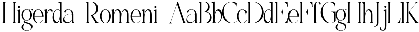 Higerda Romeni font