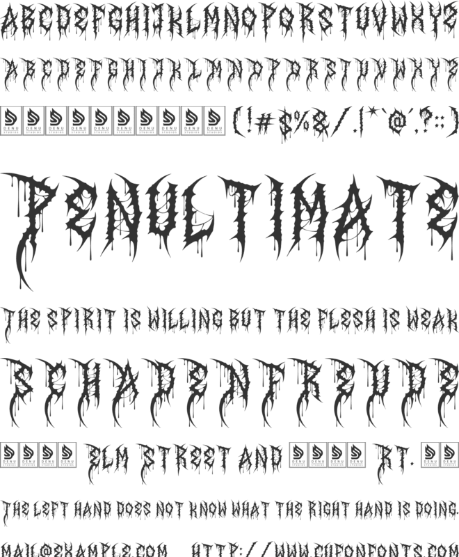 Scardoom font preview