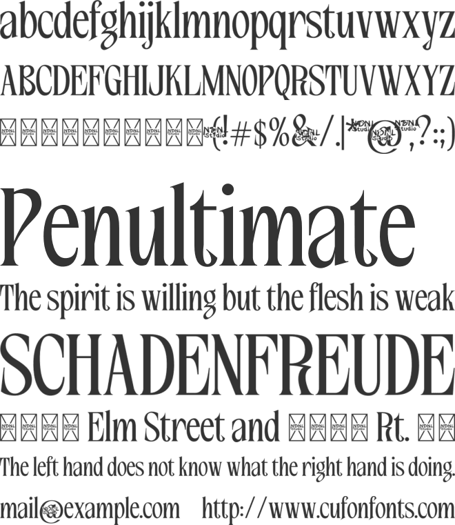 Zamros font preview