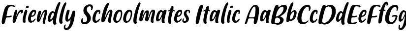 Friendly Schoolmates Italic font