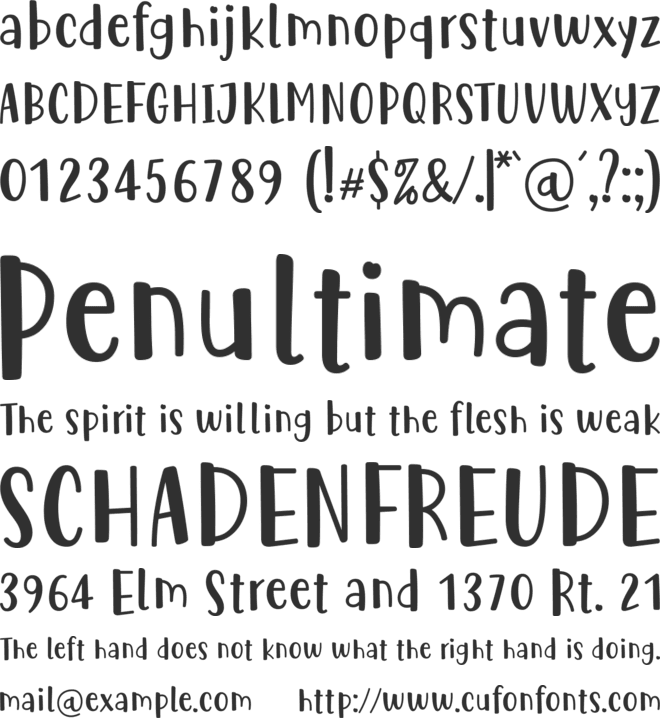 Cute Be Special font preview
