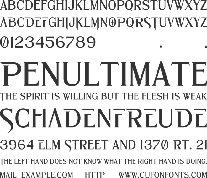 MIDELTANK font preview