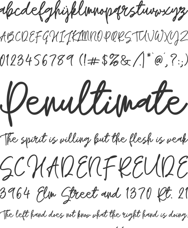 Marigold Symphony Personal Use font preview
