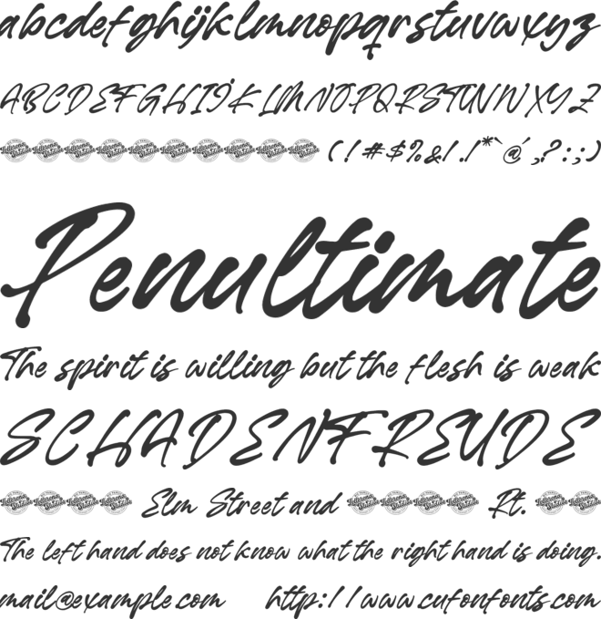 Barellys Albion font preview