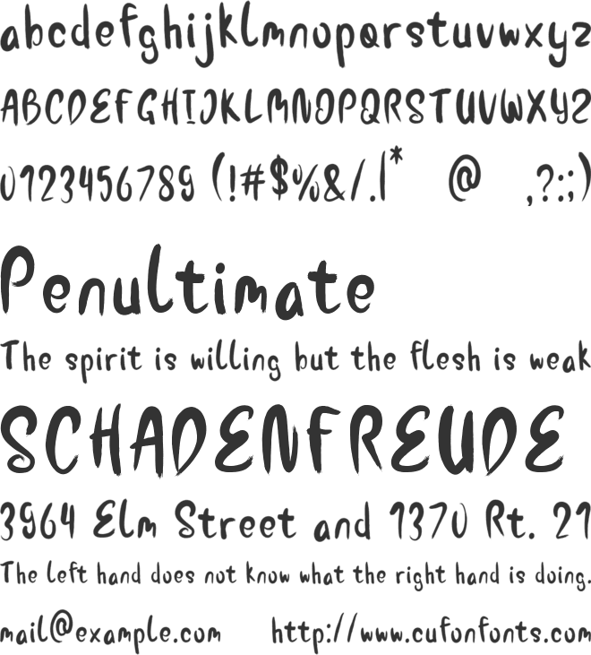 Strongvilla Fun Cute Cursive font preview