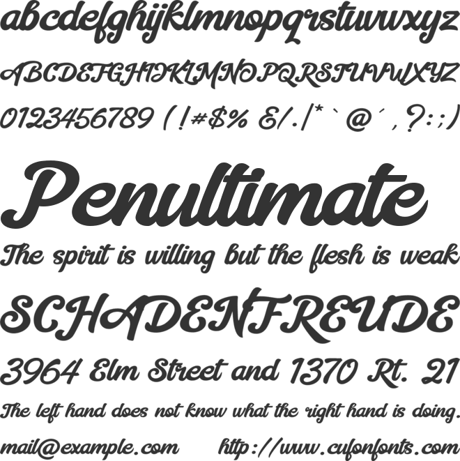 Mentega font preview