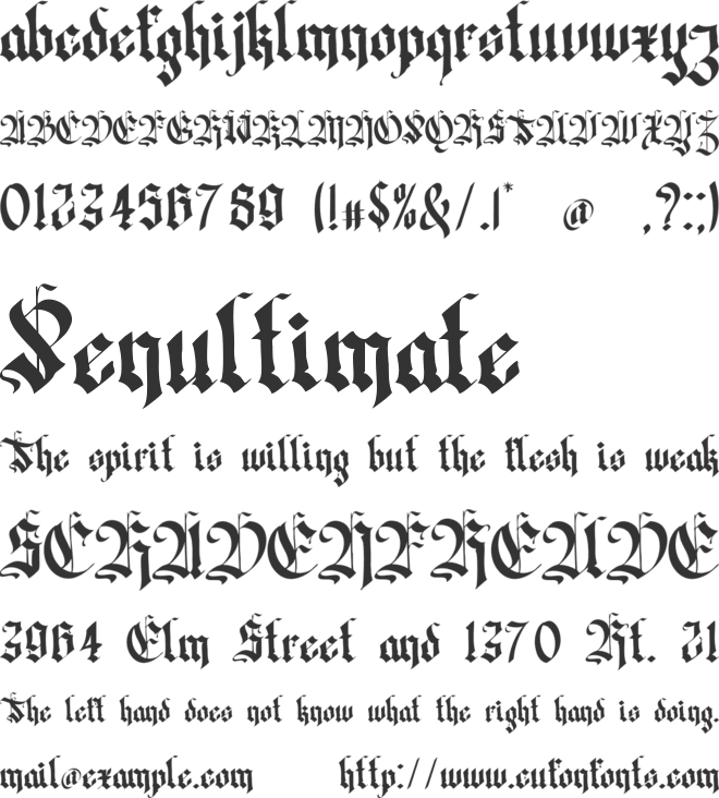Zhatend Sildyer font preview