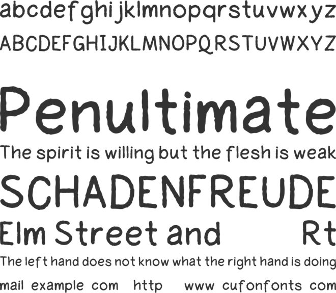 Penlore font preview