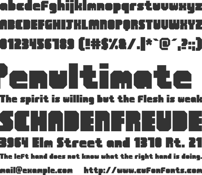 MADE IN BRISTOL font preview