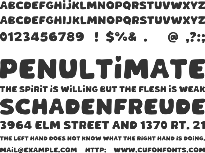 Singlove font preview