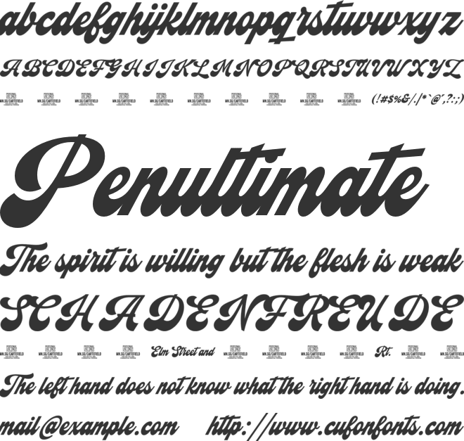 Cartefield PERSONAL USE font preview