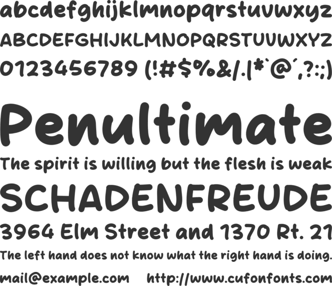 Play Area font preview