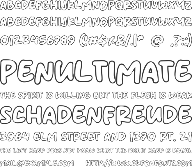 Outlinerz font preview