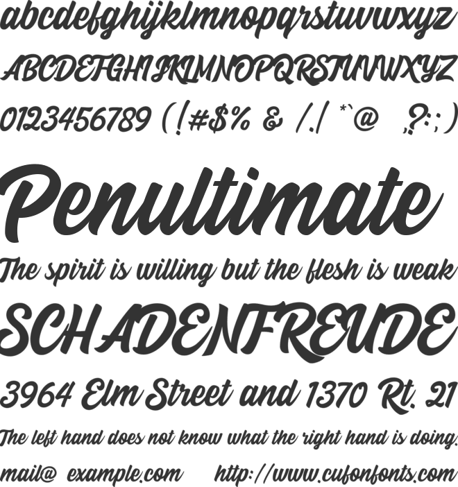 Calling Heart font preview