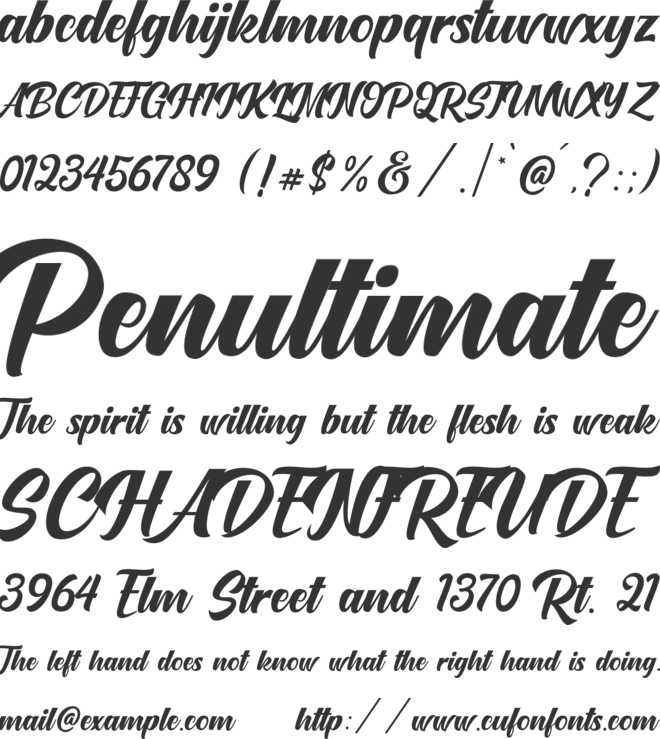 Onetime Script font preview