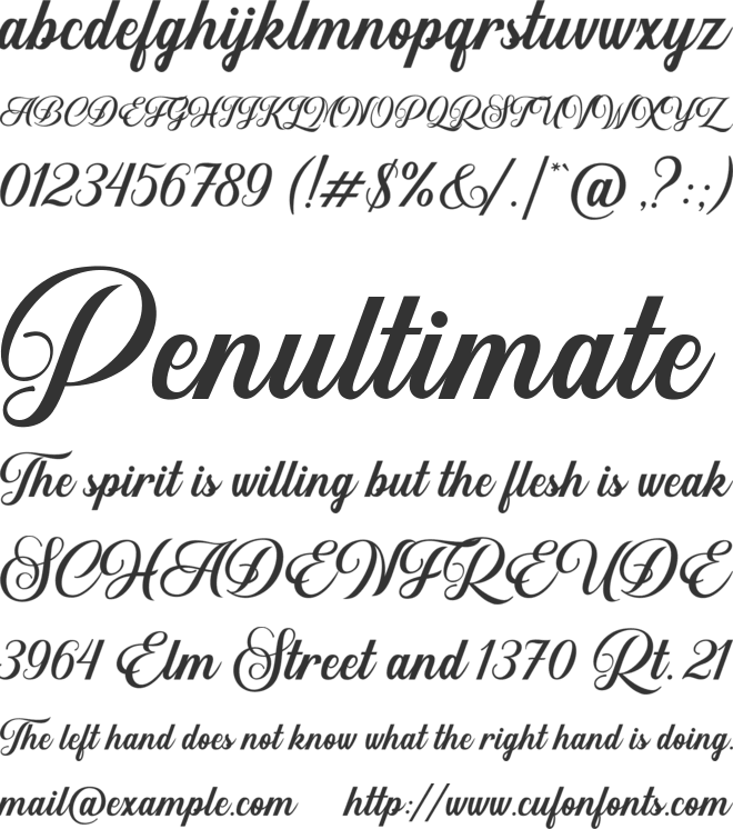 Sunshine font preview