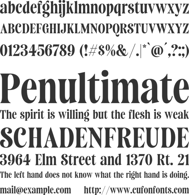 Saneco font preview