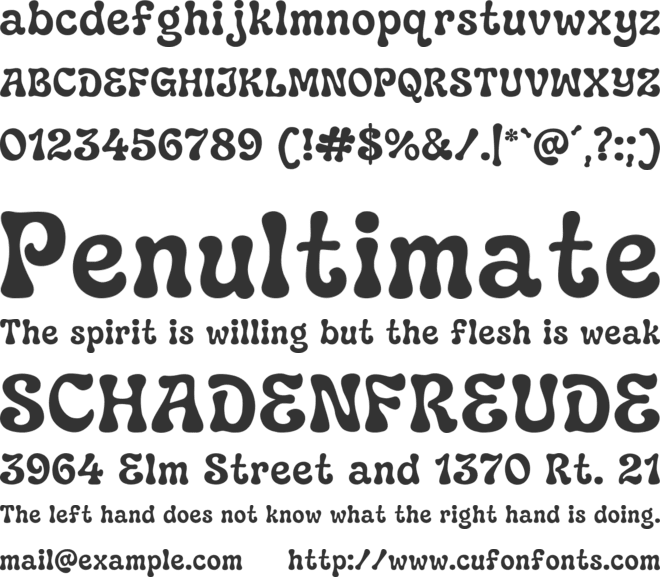 Paradisea font preview