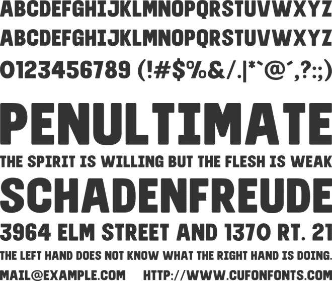 Hangthing font preview