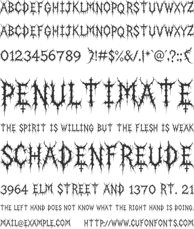 Morbid Spire font preview