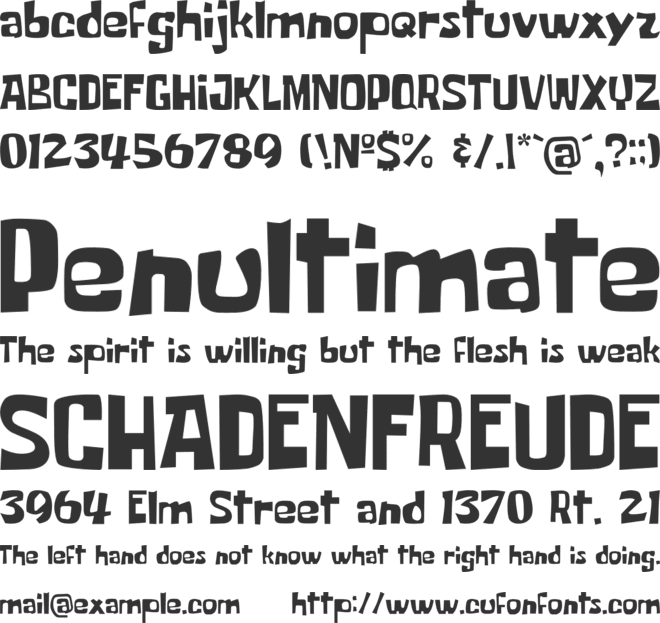 Spongebob 1999 Type font preview