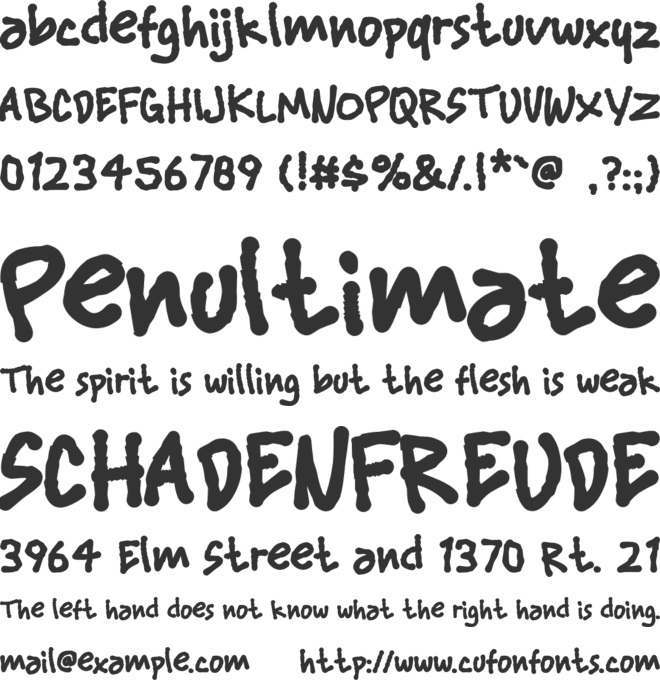 Shape font preview