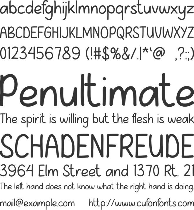 Andaro font preview