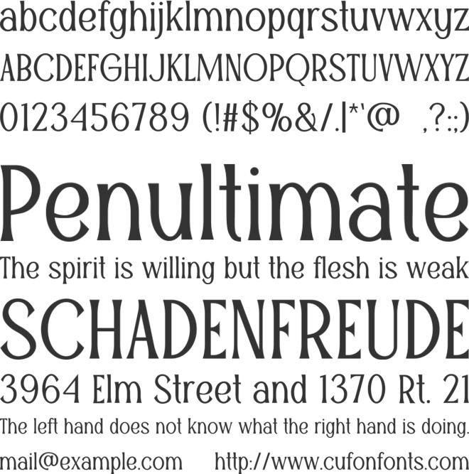 AMORE font preview