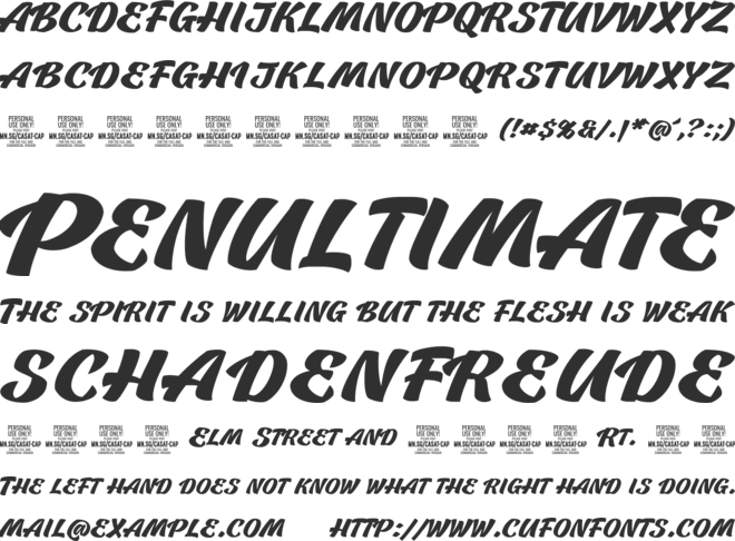 Casat Cap Bold PERSONAL USE font preview