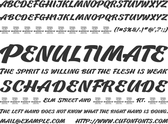 Casat Cap Bold PERSONAL USE font preview